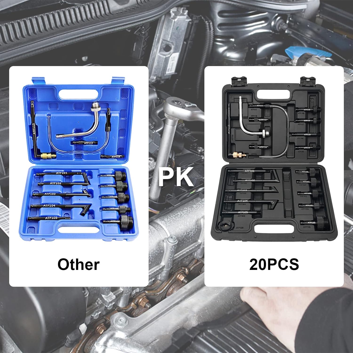 BELEY 10L Manual Automatic Transmission Fluid Refill Pump Set with 20 PCS Adapters to Change ATF Compatible with BMW