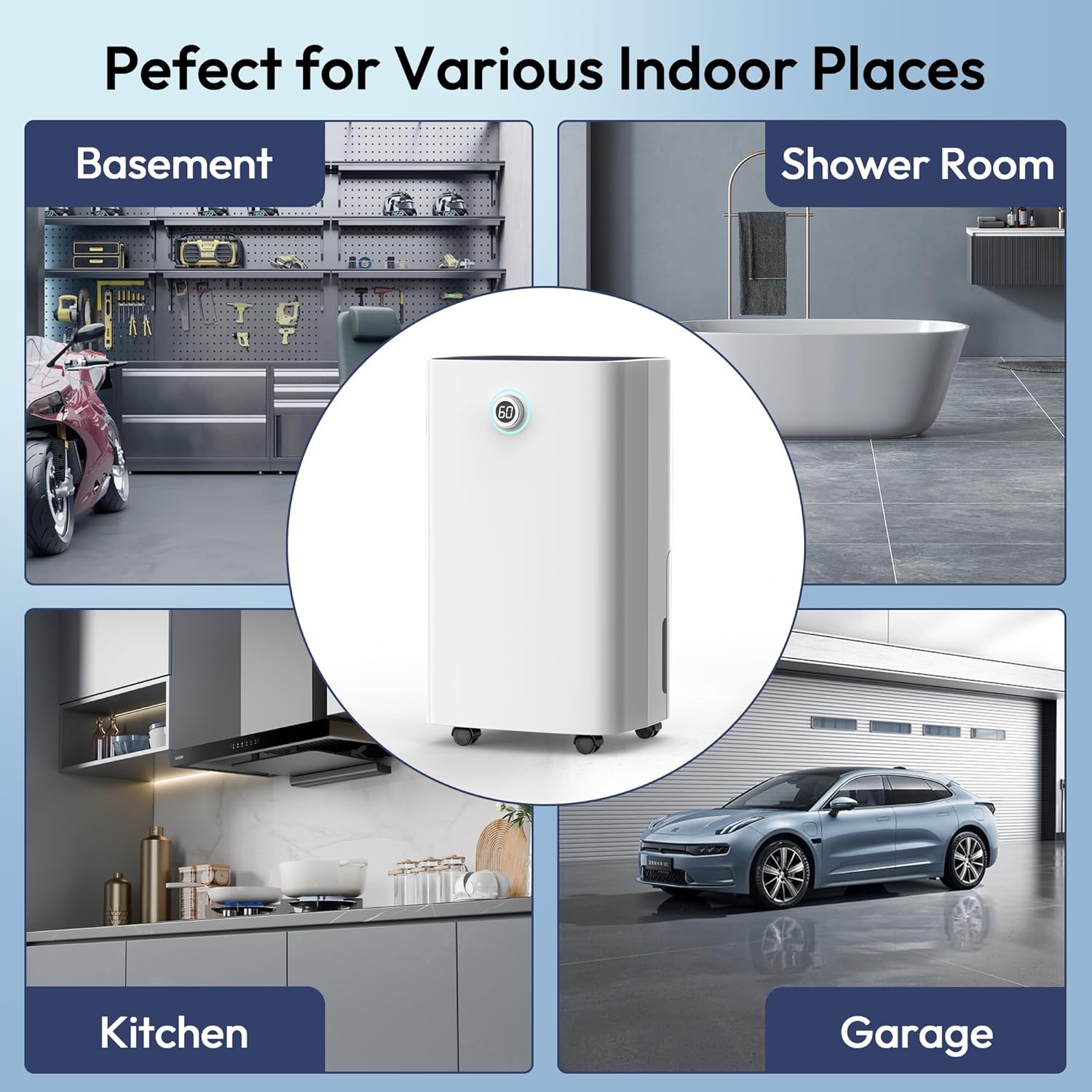 2000 Sq Ft 30 Pints Dehumidifiers for Large Room, Basements, Home, Bathroom, Bedroom, with Auto or Manual Drainage | 36db Industry Leading Noise Reducing | Air Filter, Three Operation Modes,