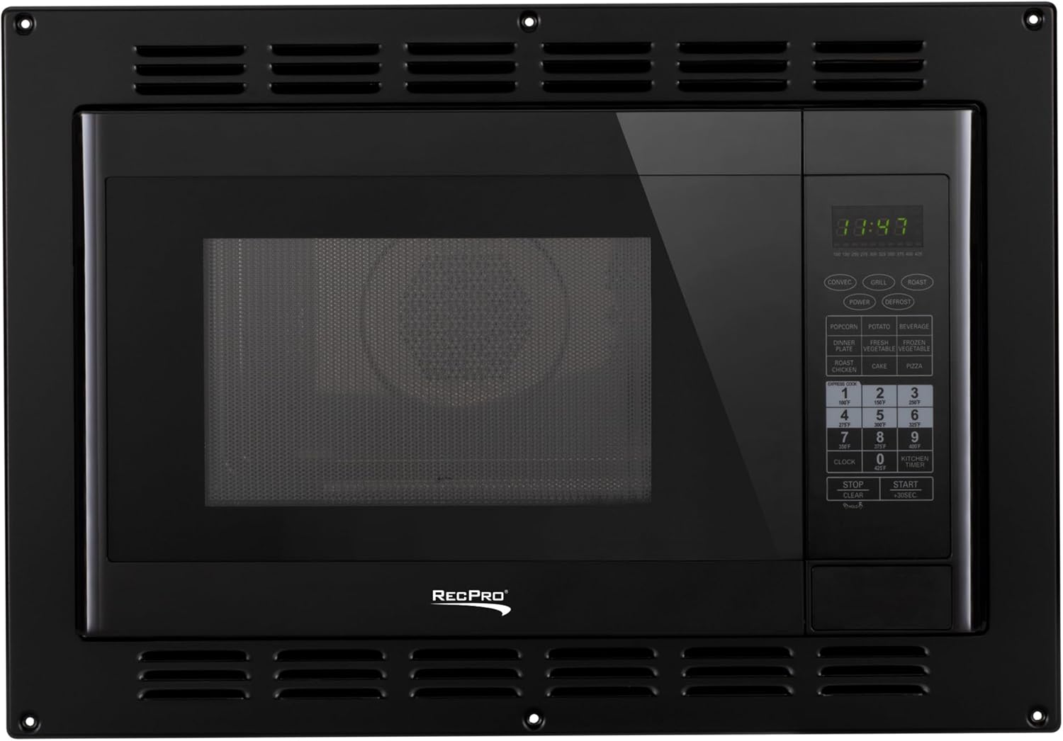 RecPro RV Convection Microwave Black 1.1 Cu. ft | 120V | Microwave | Appliances | Direct Replacement for High Pointe and Greystone