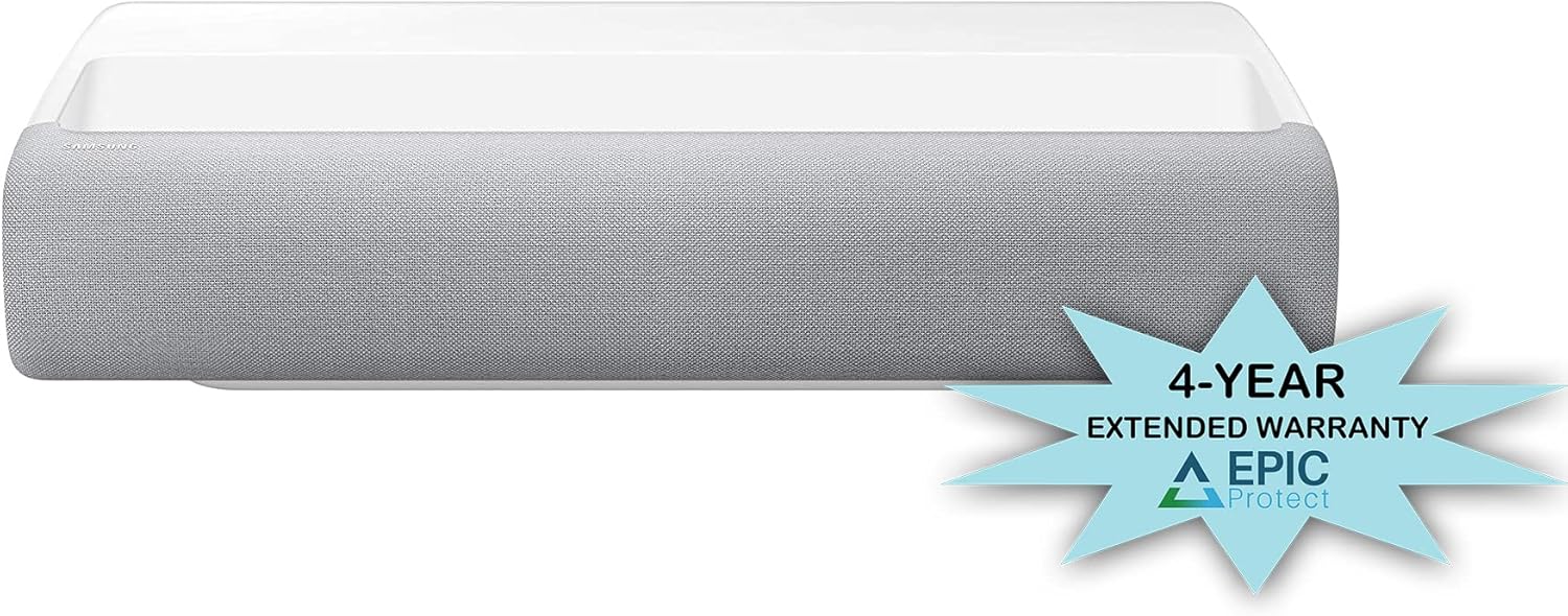 Samsung SP-LSP7T 120" The Premiere 4K Smart Laser Short-Throw Projector with an Additional 4 Year Coverage by Epic Protect (2021)
