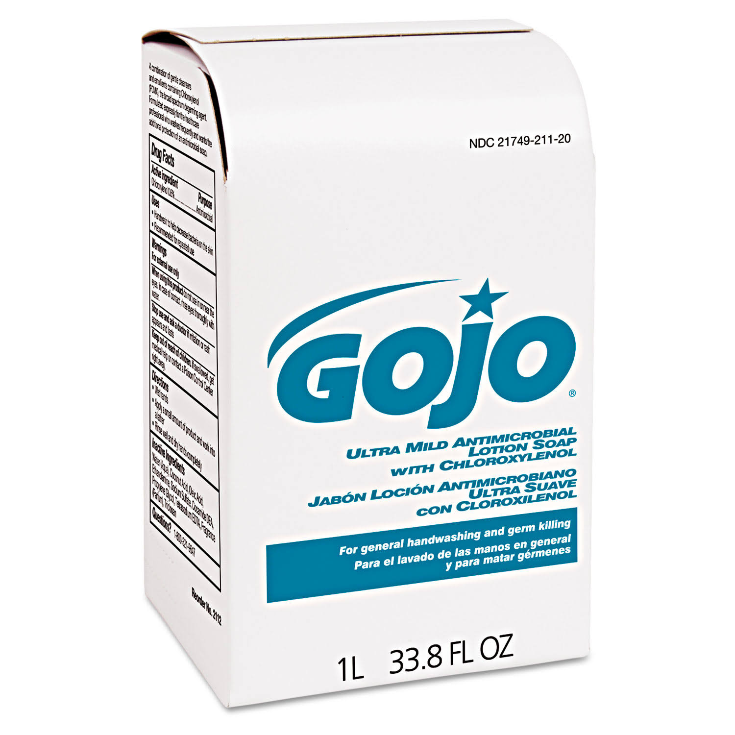 Gojo GOJ2112 Antimicrobial Soap w/Chloroxylenol Floral Balsam, 1000 mL - 8 pack