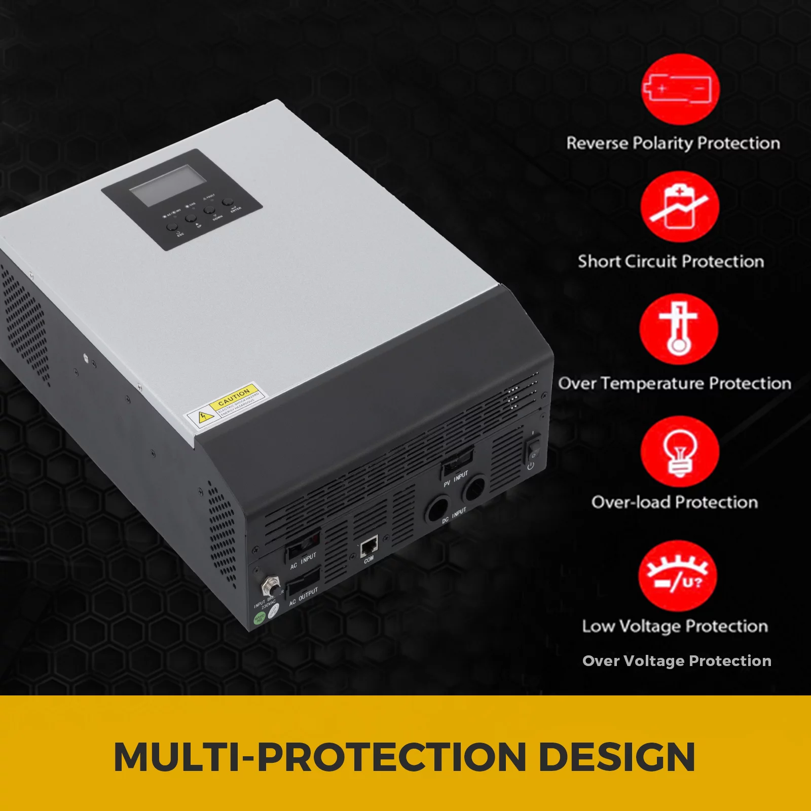 VEVOR Inverter Solar Pure Sine Wave Power Solar Charger DC AC Output with Utility Charger (3KVA 24V MPPT)