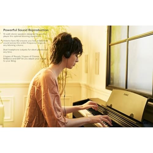 Casio Privia PX-770 – 88-Key Weighted Console Digital Piano | Tri-Sensor II Scaled Hammer Action Keys | AiR Sound Source, 19 Tones, Concert Play, 16W Stereo Speakers, USB-MIDI | Elegant Black Cabinet