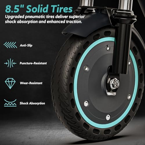 Electric Scooter for Adults Long Range Miles, 500/600W Motor & 10" Vacuum Tires, Foldable Design with Dual Disc Brakes, Smart App Control