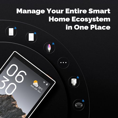 MOES Smart Home Touchscreen Control(1-Switch Panel), In-wall Smart Panel with Alexa Built-in, Compatible with Smart Life devices, Manage and Control Home Devices and Scenes with Touch and Voice
