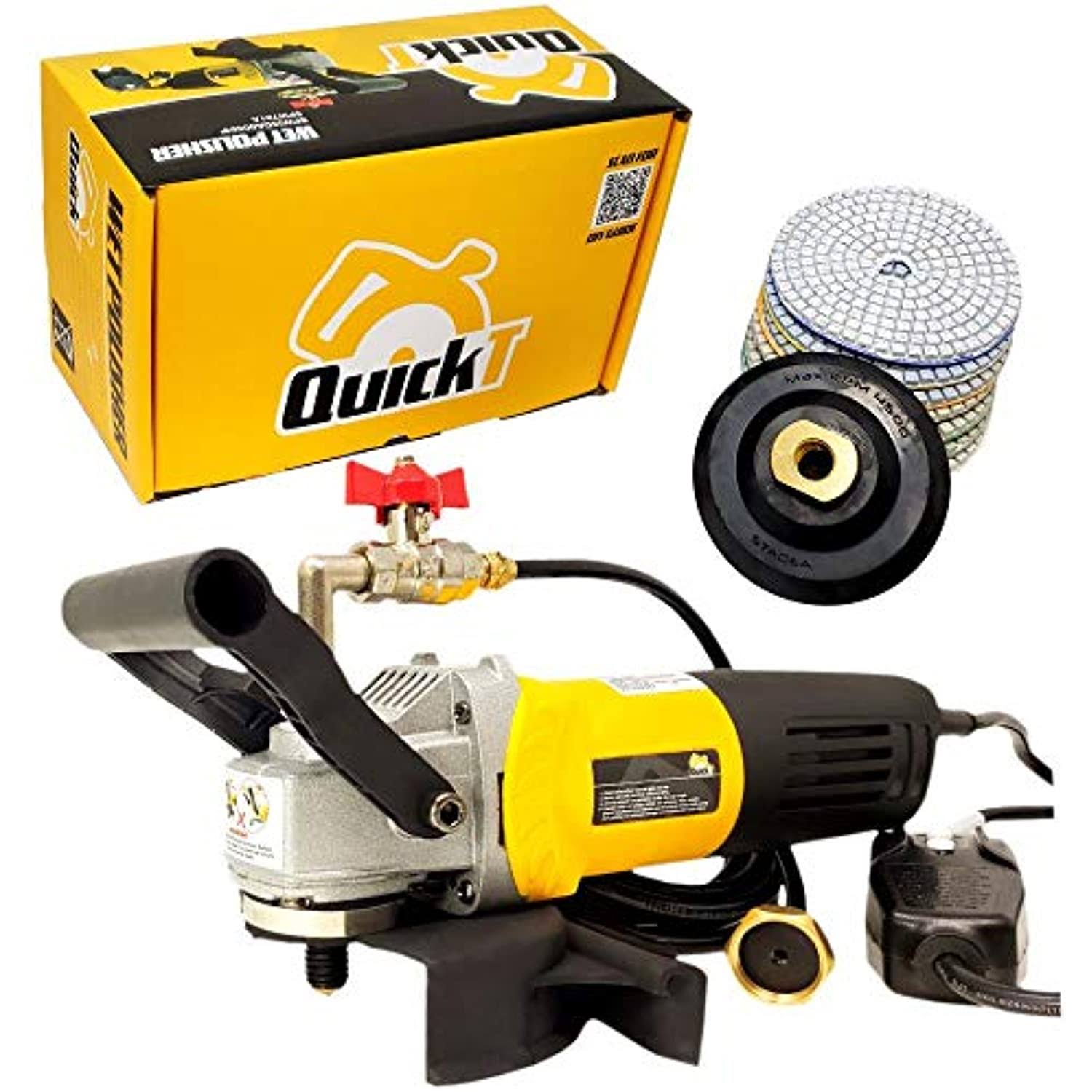 QuickT SPW702A Concrete Countertop Wet Polisher Variable Speed Grinder Sander Granite Stone Polisher Polishing Fabrication
