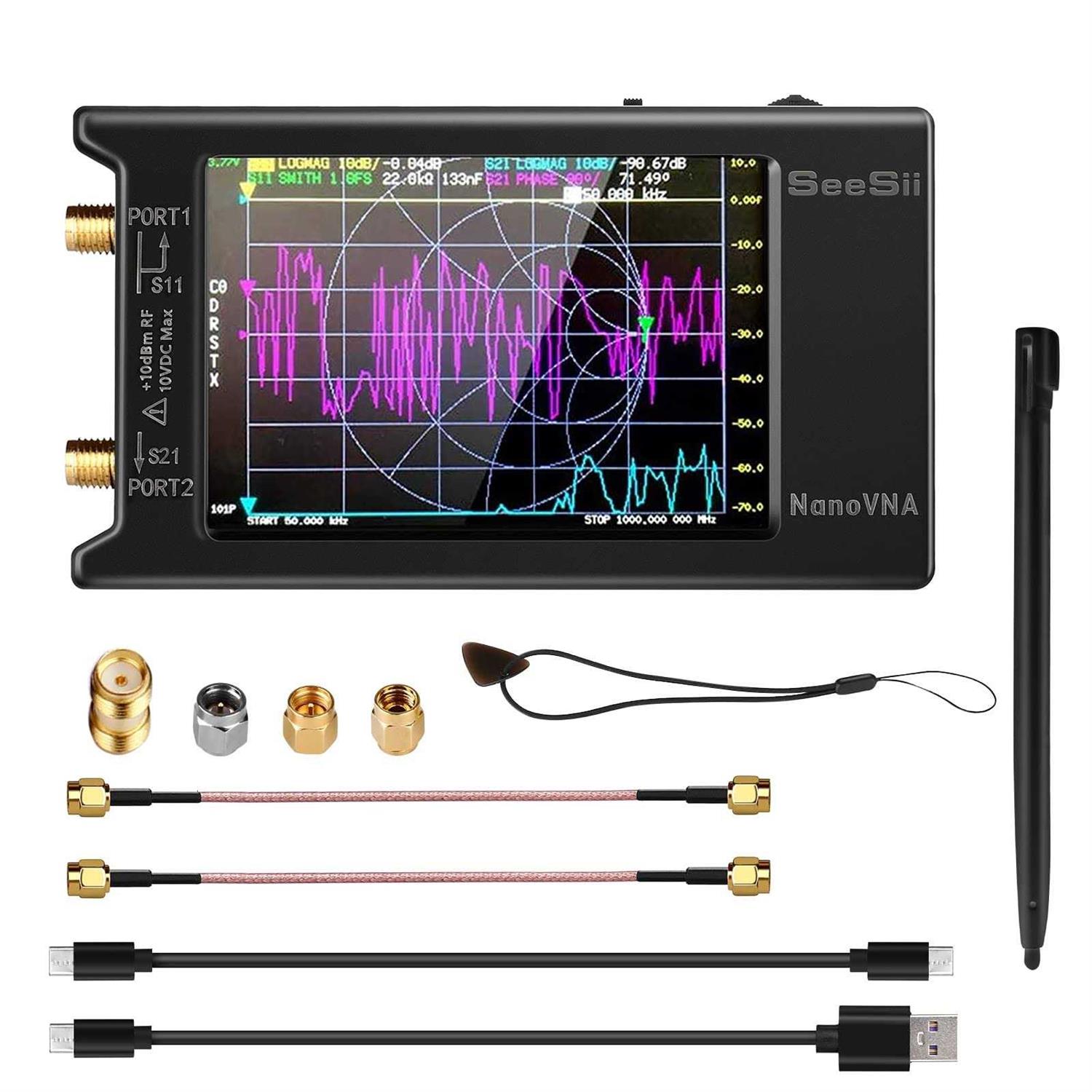 Upgraded NanoVNA-H4 Vector Network Analyzer SeeSii Latest V4.3/4.2 10KHz-1.5GHz HF VHF UHF 4 Touch Screen Antenna Analyzer Measures S Parameters - Shop Hardware Tools Online Store