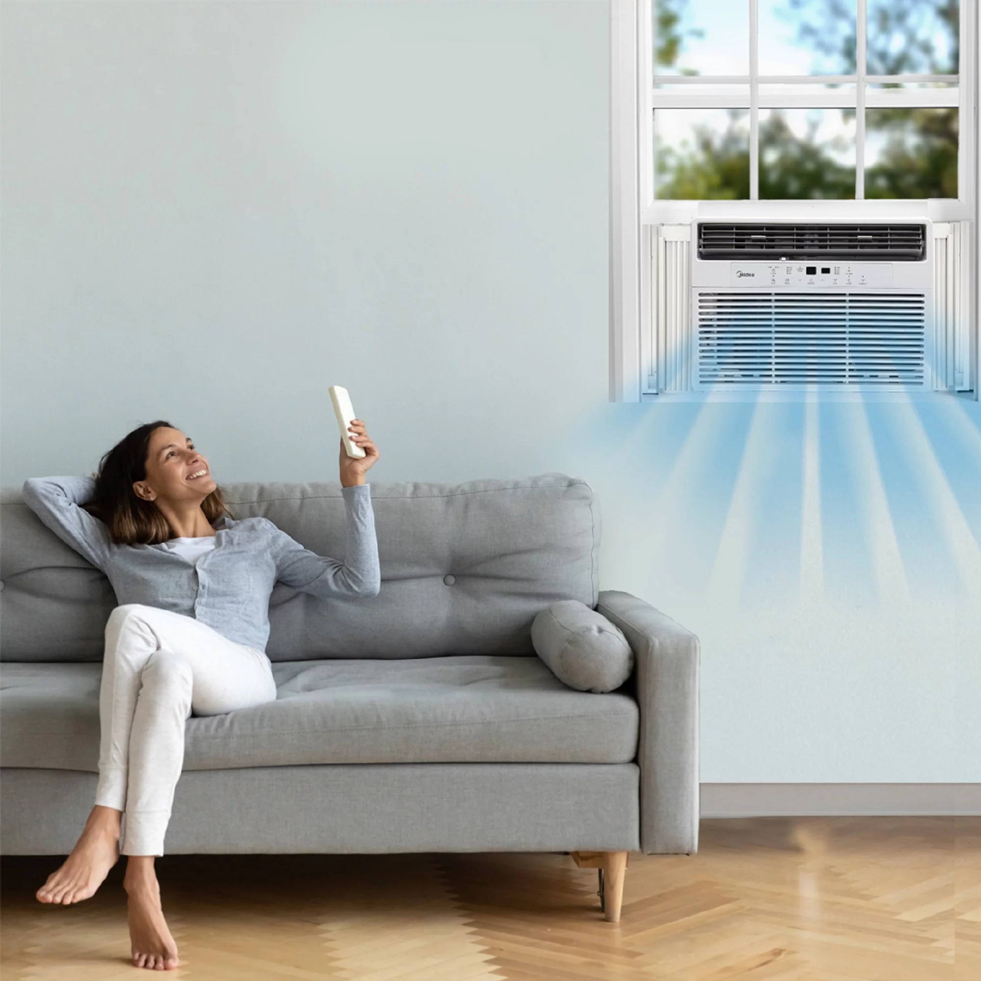 Midea 12,000 BTU 115V Smart Window Air Conditioner with ComfortSense Remote, Cools up to 550 Sq. Ft., White, MAW12S1WWT