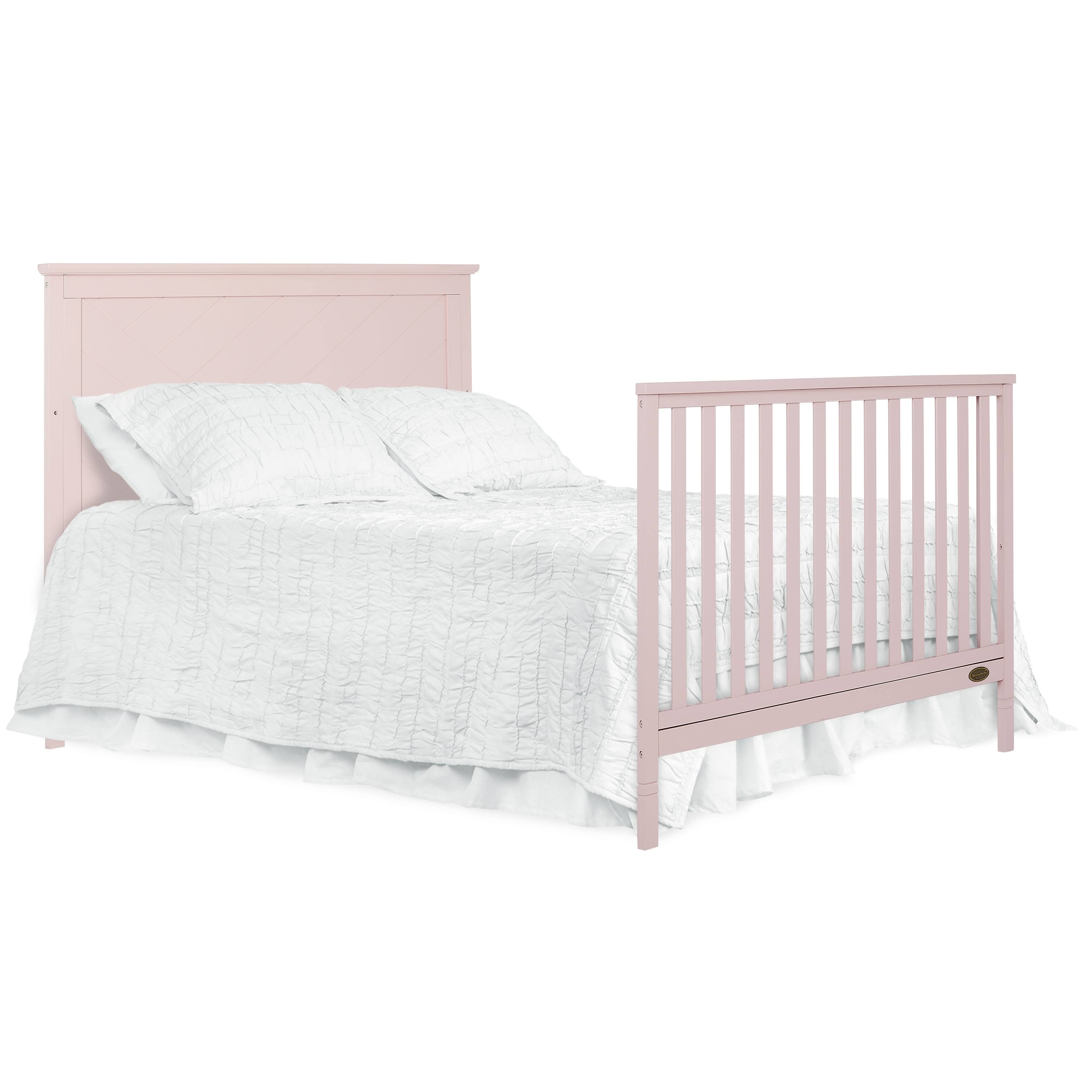 Dream on Me Skyline 5 in 1 Convertible Crib - Blush Pink