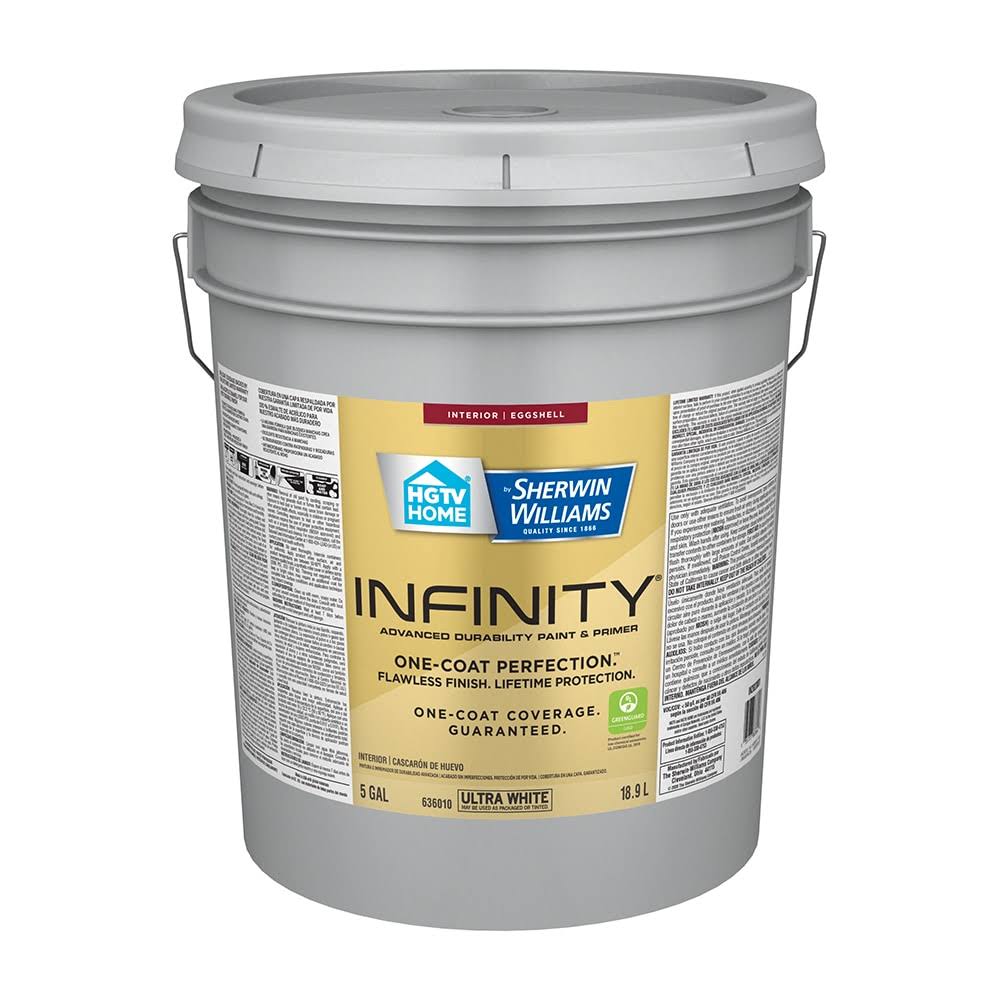 HGTV Home by Sherwin-Williams Infinity Eggshell Ultra White Tintable Interior Paint (5-Gallon) | IN2023001-20