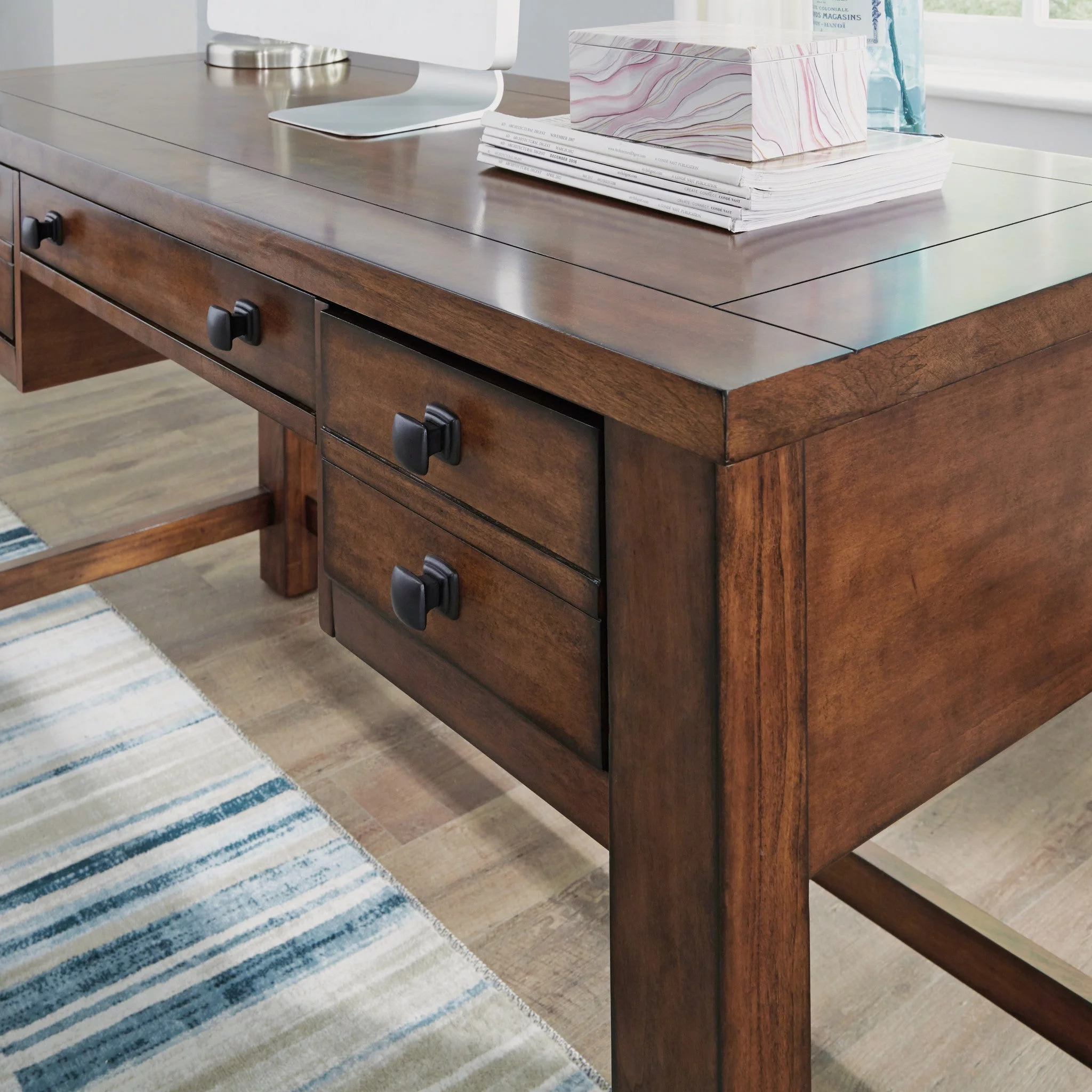 Homestyles Tahoe Wood Writing Desk in Brown