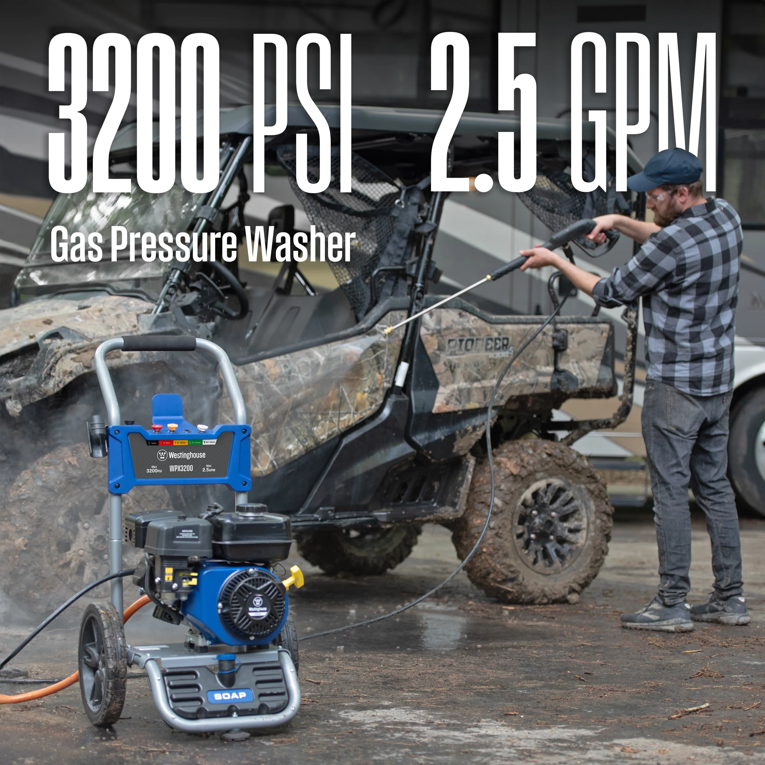 Westinghouse 2700-PSI, 2.3- GPM Gas Pressure Washer with 4 Nozzles & Soap Tank