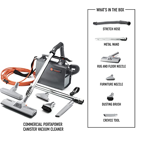 Hoover CH30000 PortaPower Lightweight Commercial Canister Vacuum, Orange
