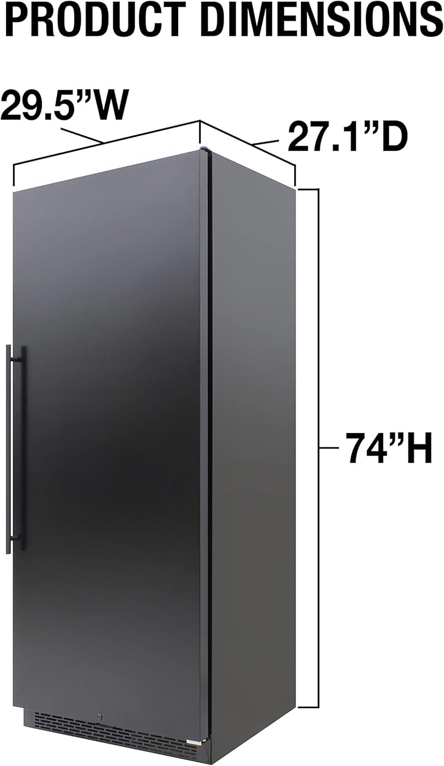 Apartment Size Refrigerator 21 Cu. Ft. Full Fridge for Kitchen, Apartment, Pantry, Garage, House with Adjustable Glass Shelves and Blue LED Lighting, Single Zone, 29.5 inch wide, Black