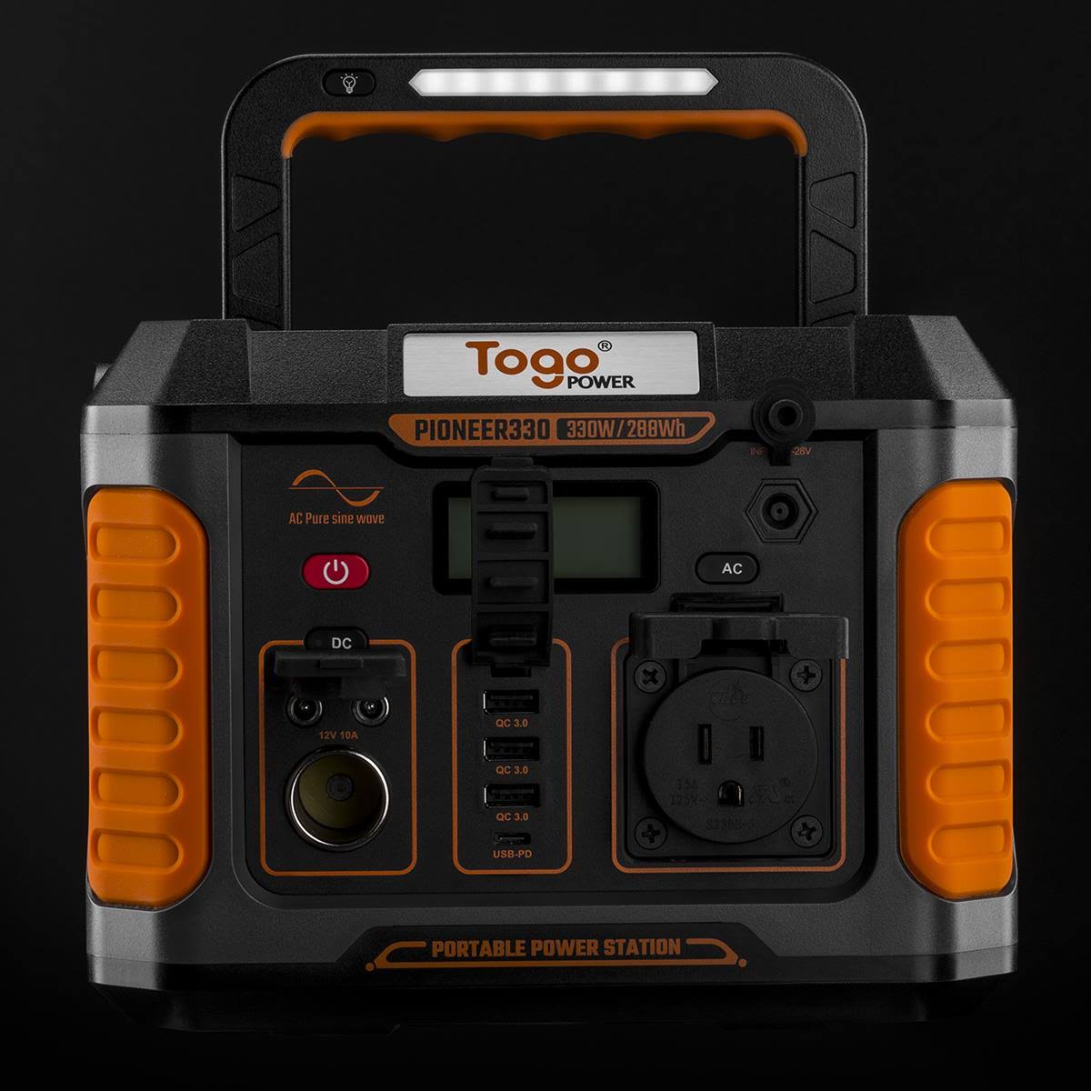 Togo Power Pioneer 330, 288Wh Portable Station Lithium Battery 330W (660W Peak) for Hiking, Camping, Home Emergency, Tailgating,