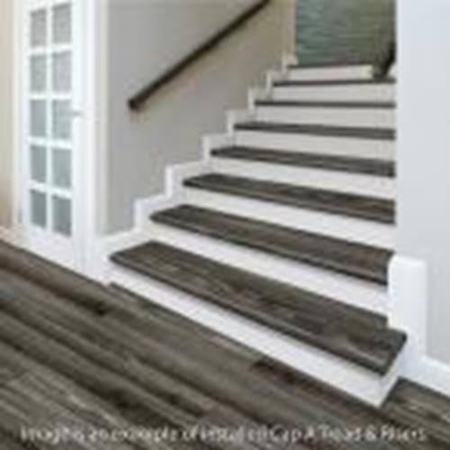 Cap A Tread 47 in. Length Laminate to Cover Stairs Java Scraped Oak 1 Piece