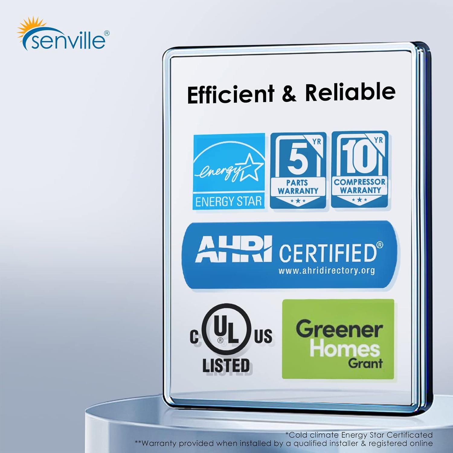 Senville 4 Ton Central Air Conditioner Heat Pump Split System, 48,000 BTU, Inverter, Variable Speed, 10KW AUX, 208/230V