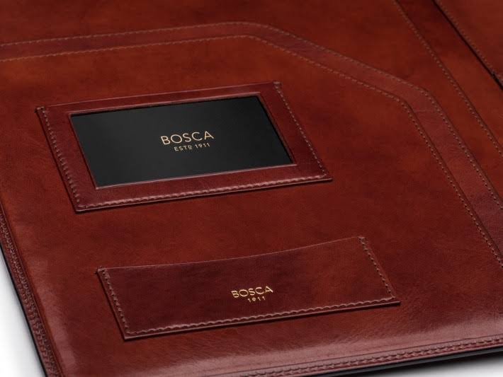 Bosca Old Leather Collection All Leather Pad Cover - Brown