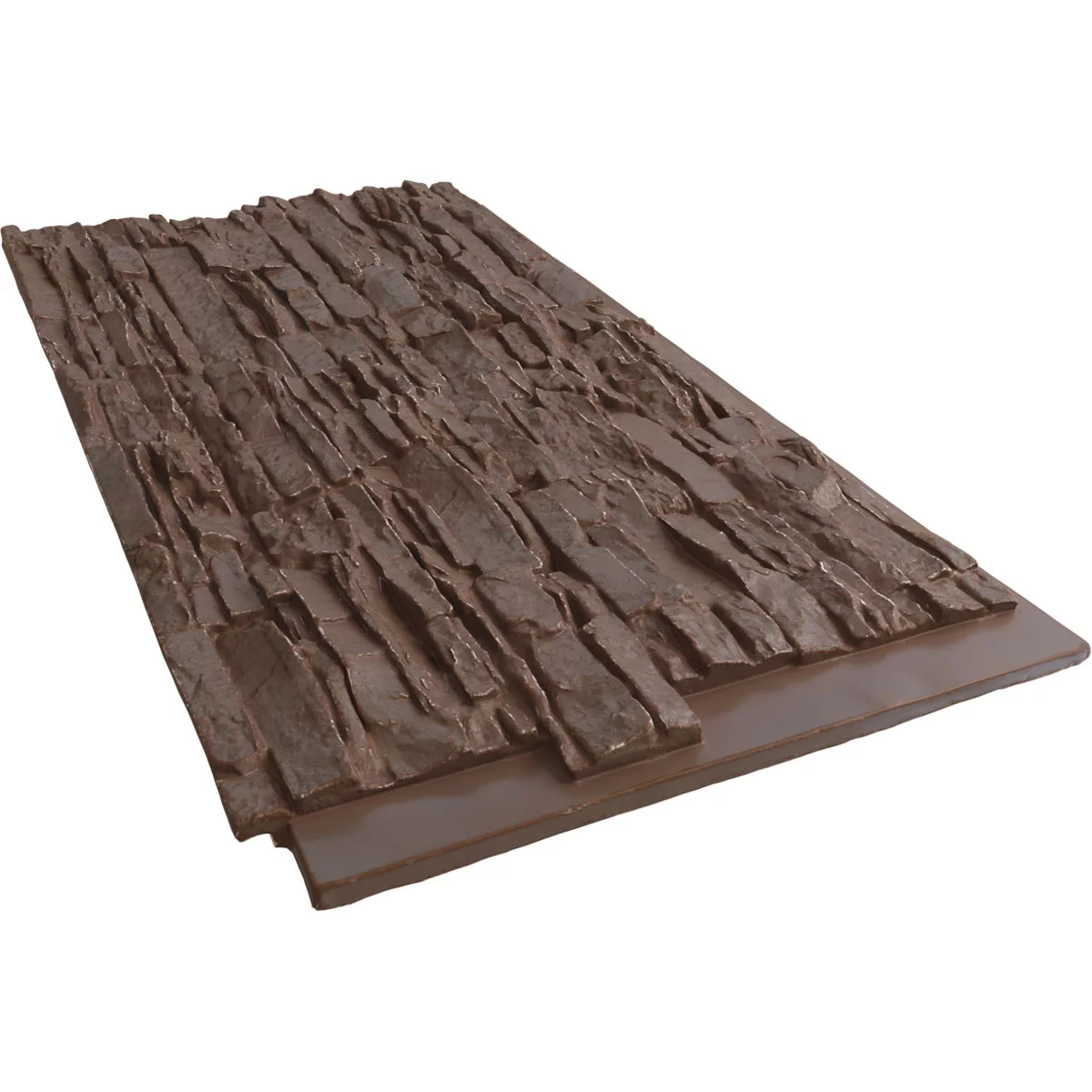 Ekena Millwork 45 3/4"W x 24 1/2"H x 1 1/4"D Canyon Ridge Stacked Stone, StoneWall Faux Stone Siding Panel, Autumn Bronze