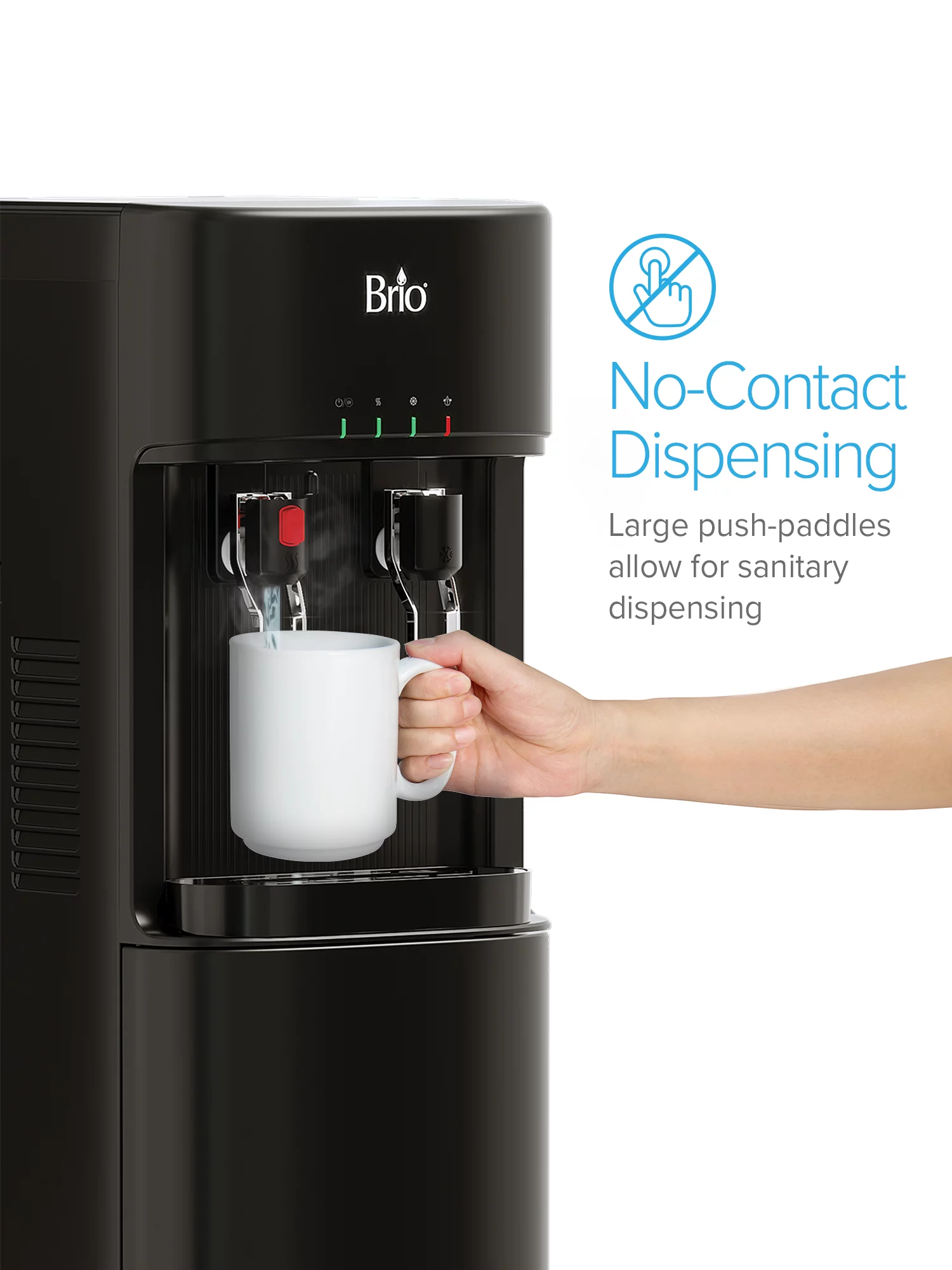 Brio Bottleless Water Dispenser 4-Stage Filtration, Self-Cleaning, Hot & Cold,  Height 41"