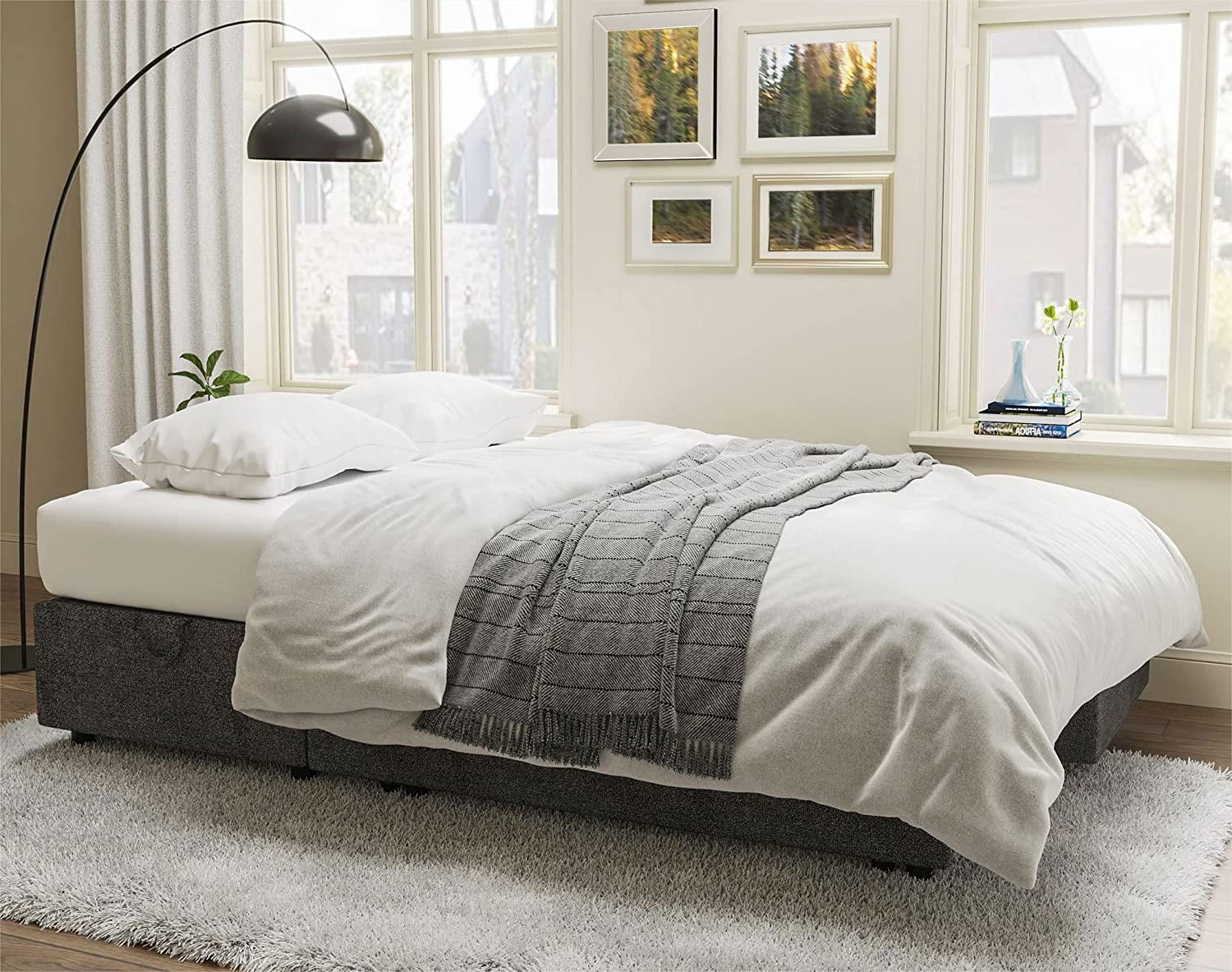 Papajet Sofa Bed, Sleeper Sofa with Storage Chaise, Pull Out Couch for Living Room- Gray Chenille