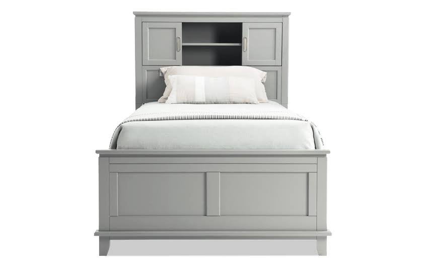 Chadwick Full Bookcase Bed in Gray | Transitional Kids& Storage Beds MDF/Poplar Solids/Veneers by Bob&s Discount Furniture