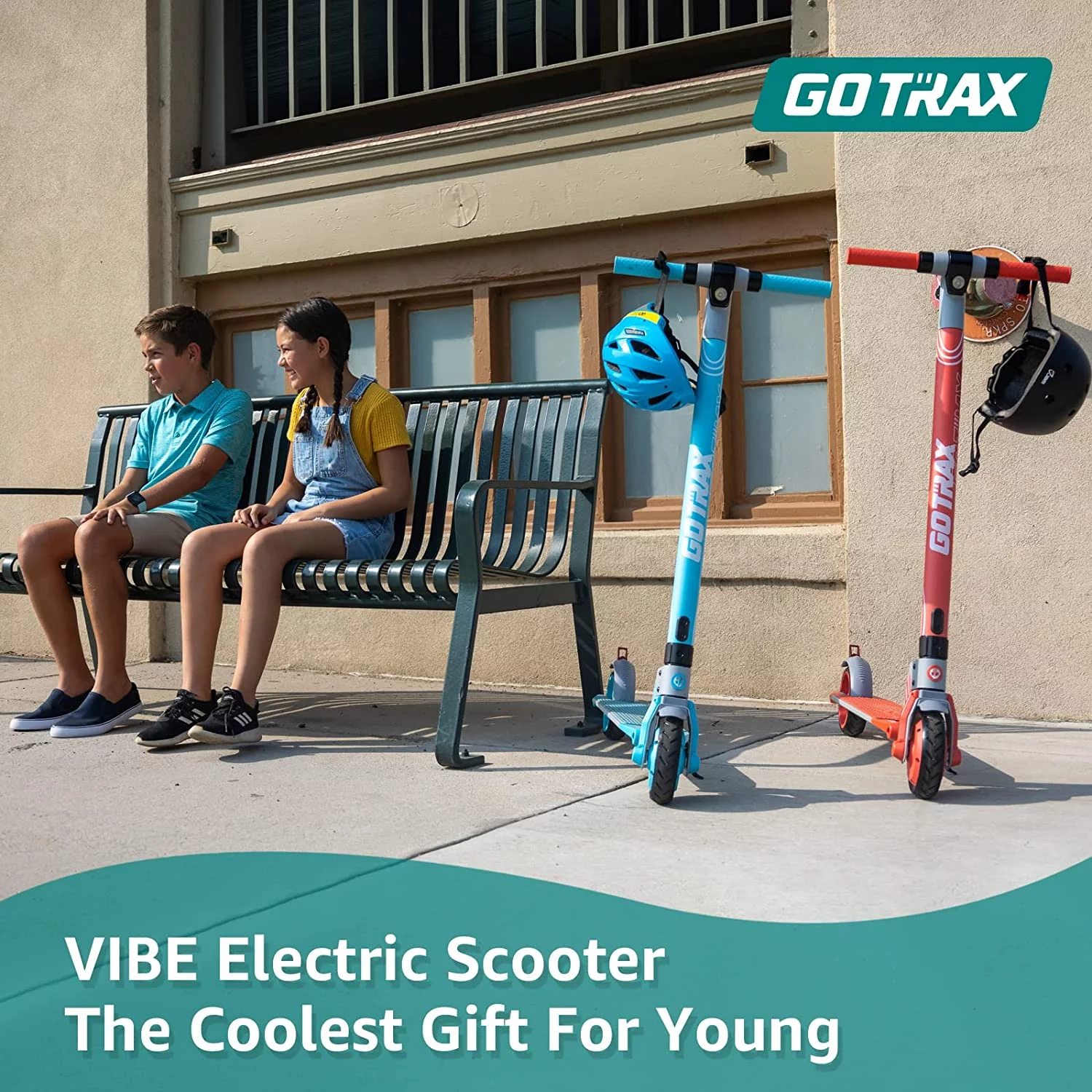 GOTRAX Vibe Electric Scooter for Kids Teens 8-15, 200W 6.5" Tires 7 Miles Foldable Commuting E-Scooter, Blue