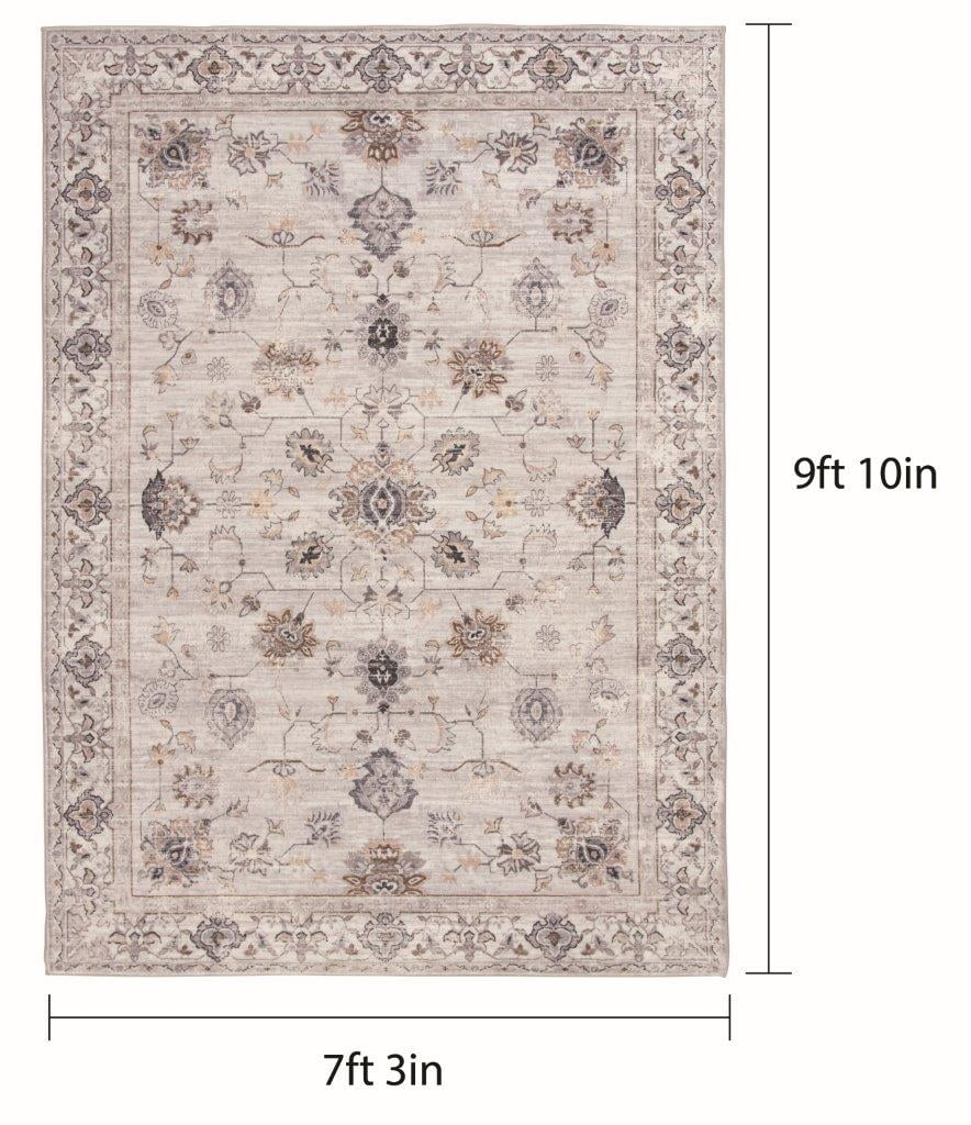 Better Homes & Gardens Persian Blooms Ivory Faux Fur Indoor Area Rug,  8'x10'
