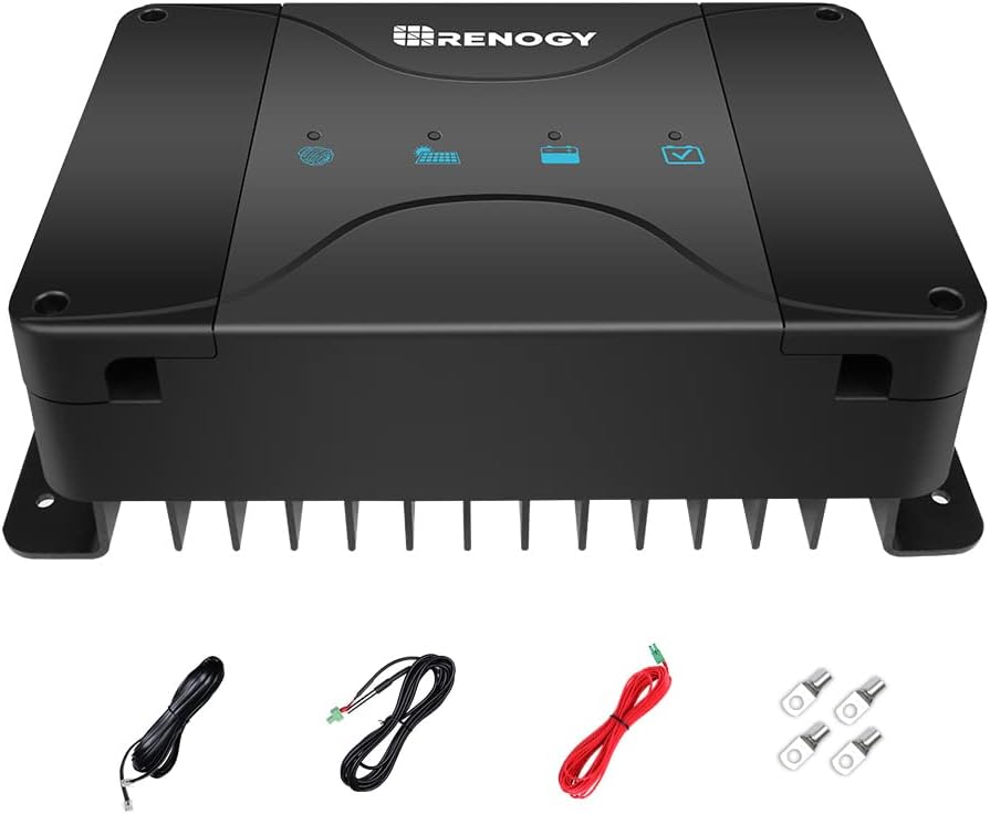 Renogy 12V 30A DC On-Board Input MPPT Battery Charger for Gel, AGM, and Lithium Batteries, Using Multi-Stage Charging, in RVs, Cars, Boats, Yachts, Recommended to Match with 40A ANL Fuse