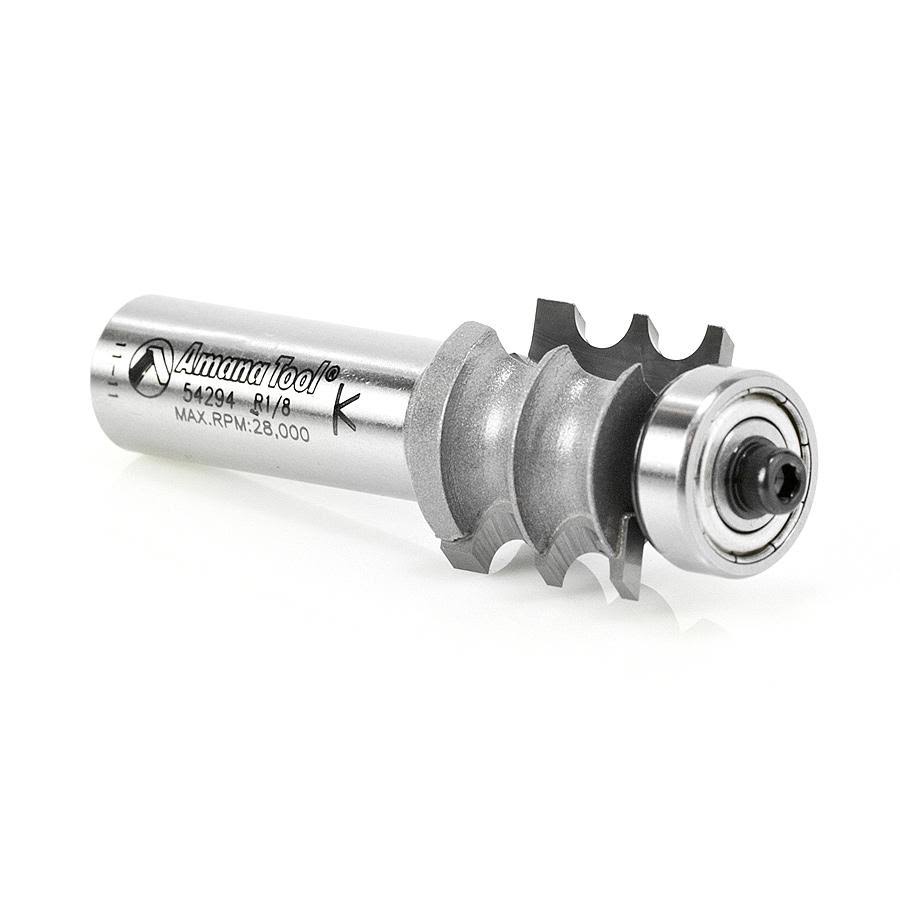 Amana 54294 Carbide Tipped Double Beading 1/8 Radius x 7/8 Dia x 3/4 x 1/2 inch Shank