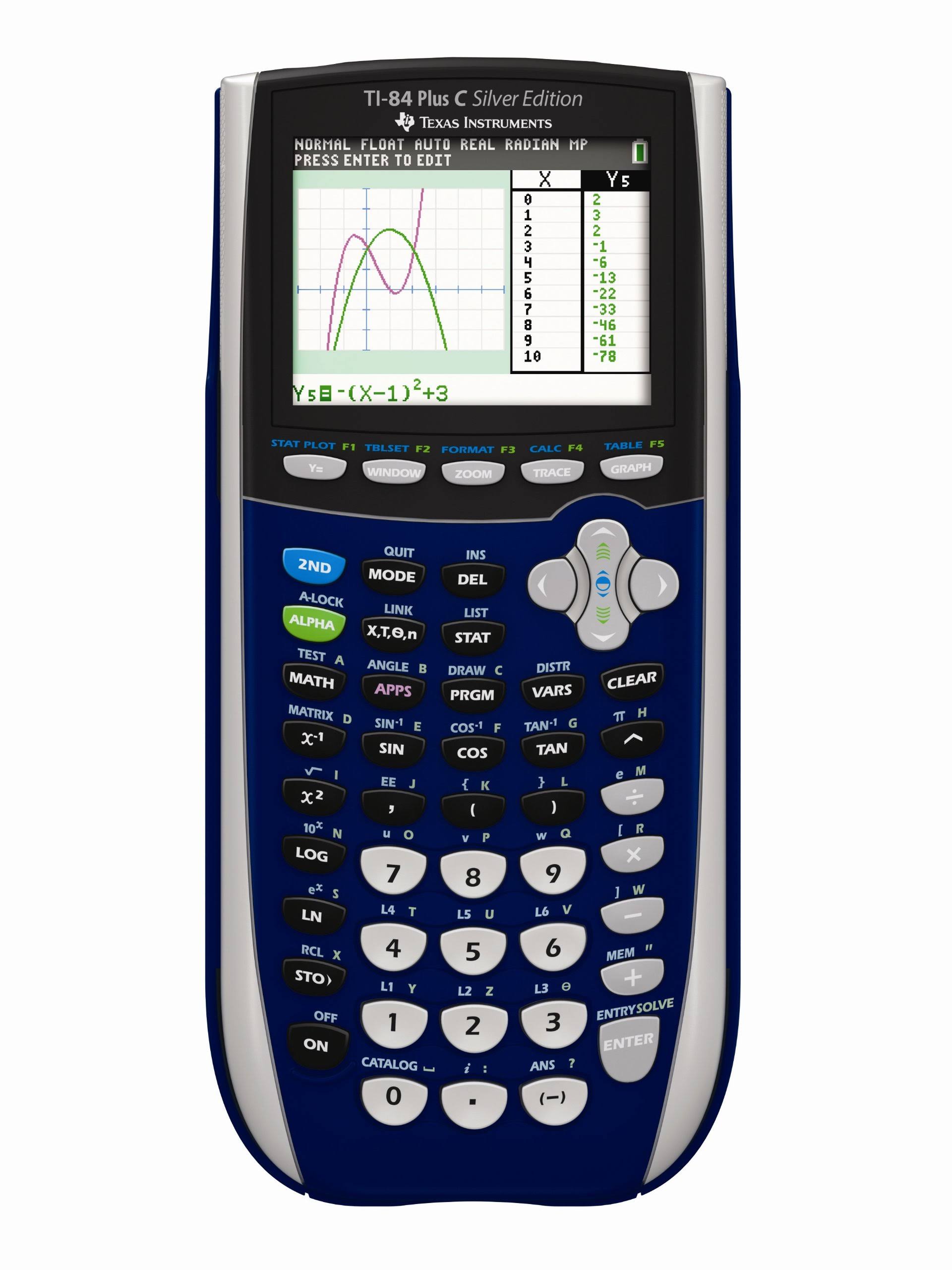 Texas Instruments Ti 84 Plus C Silver Edition Graphing Calculator Dark Blue