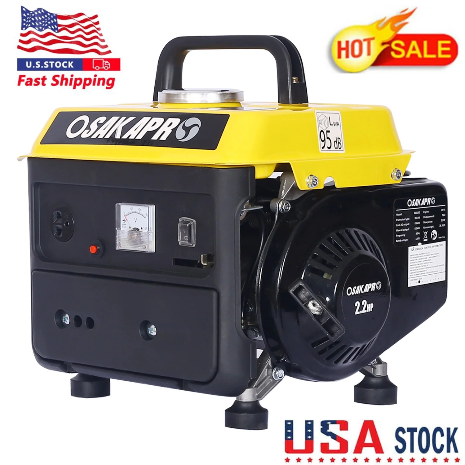 Clearance! Portable Generator, Outdoor generator Low Noise, Gas Powered Generator,Generators for Home Use