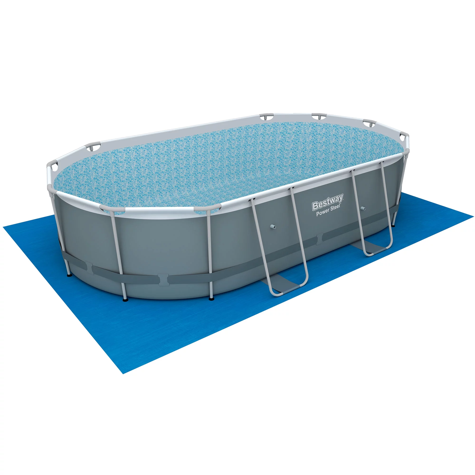 Bestway Power Steel 16x10x3.5 Foot Metal Above Ground Swimming Pool Set w/ Pump