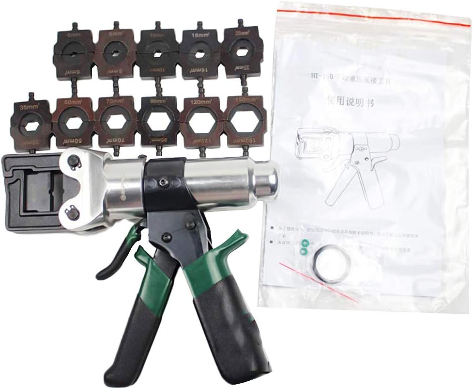 Hydraulic Crimping Tool with 180°Head Rotation, Hydraulic Crimper Cable Crimping Tool, Manual Hydraulic Wire Crimper Pliers