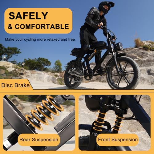 MOVCAN V30 Series Electric Bike for Adults 3000W/1500W/1000W Motor 20" Fat Tire Ebike,37.5MPH/32MPH/28MPH 120/70 Miles,48V 20Ah/31.2/15.6 AH Battery Hydraulic Disc Brake Electric Motorcycle Bike