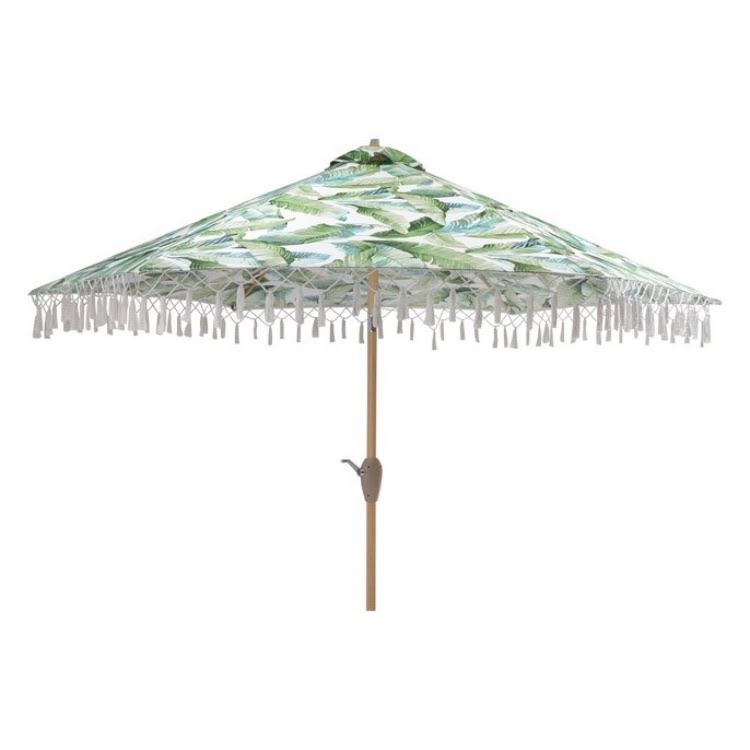 Threshold Accents | 9& Round Patio Umbrella Vacation Tropical | Color: Red/Tan | Size: Os | Ruben2019&s Closet