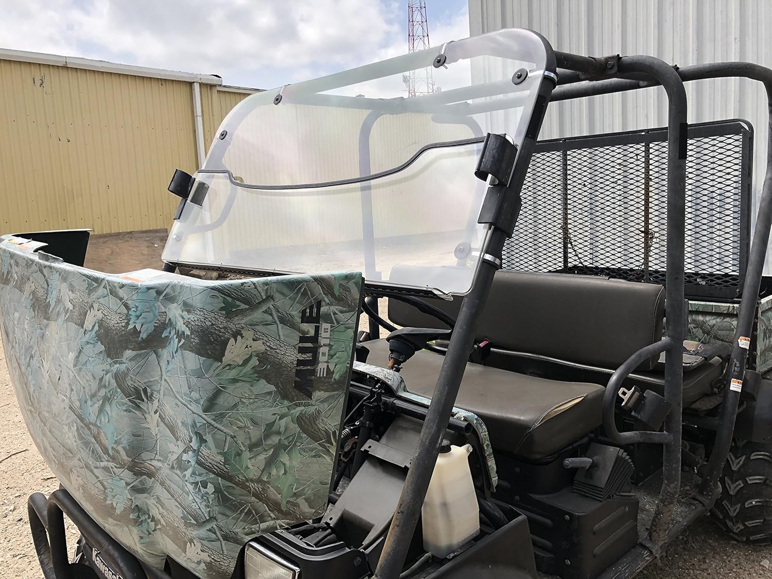 A&S AUDIO AND SHIELD DESIGNS KAWASAKI MULE 3000,3010 TRANS 4X4 FULL AND FLIP UP 1/4 POLYCARBONATE WINDSHIELD