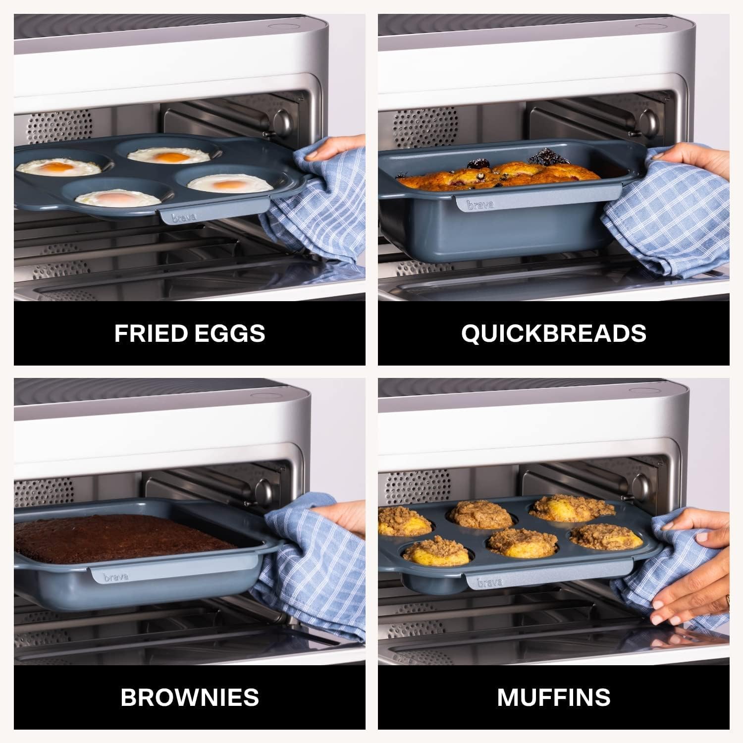 Brava Oven Starter Set: 10-in-1 Touchscreen Countertop Smart Oven, Air Fryer, 6-Slice Toaster, Slow Cooker, Reheater, Dehydrator, Rice Cooker, Auto-Shut Off, 1800W, Stainless Steel Kitchen Appliance
