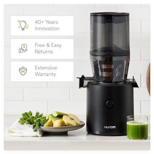 Hurom H320 Slow Juicer | Ultra Low Pulp | Hands-Free | Hopper Fits Whole Produce | Quiet Motor | BPA Free | Easy Assembly | Cold Press Masticating Juicer