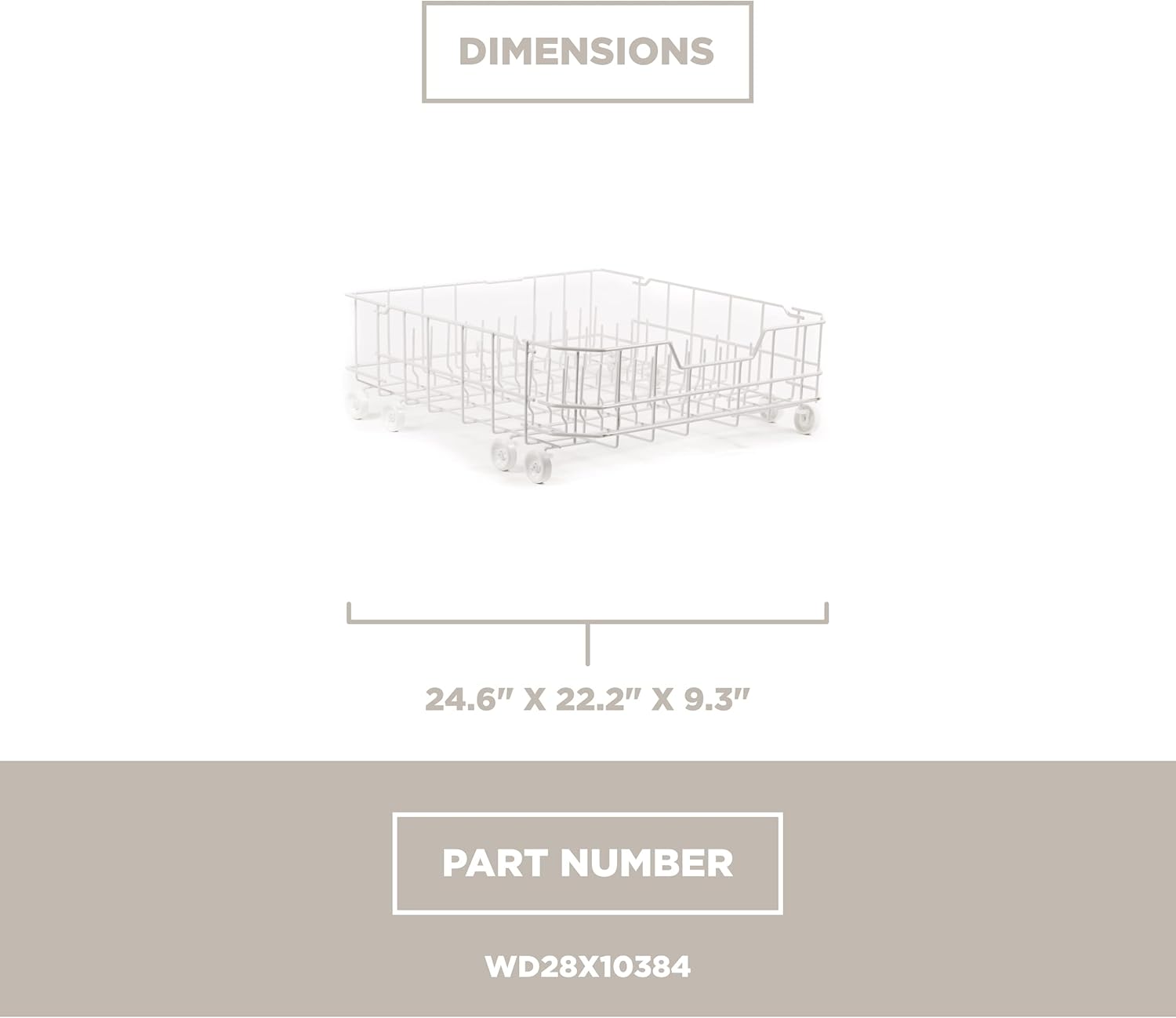 GE Appliances WD28X10384 Dishwasher Dishrack, Lower