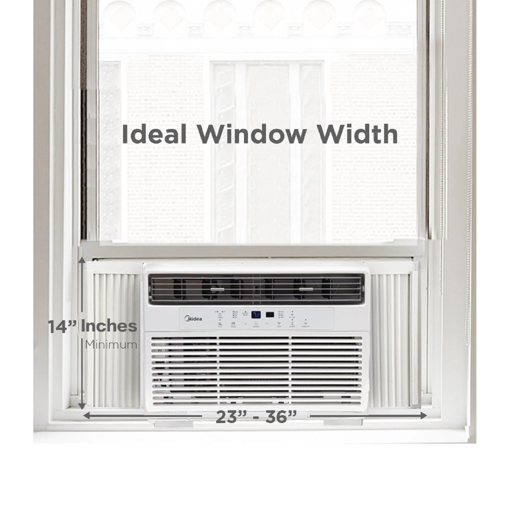 Midea 8,000 BTU 115V Smart Window Air Conditioner with Comfort Sense Remote, Covers up to 350 Sq. ft., White, MAW08S1DWWT