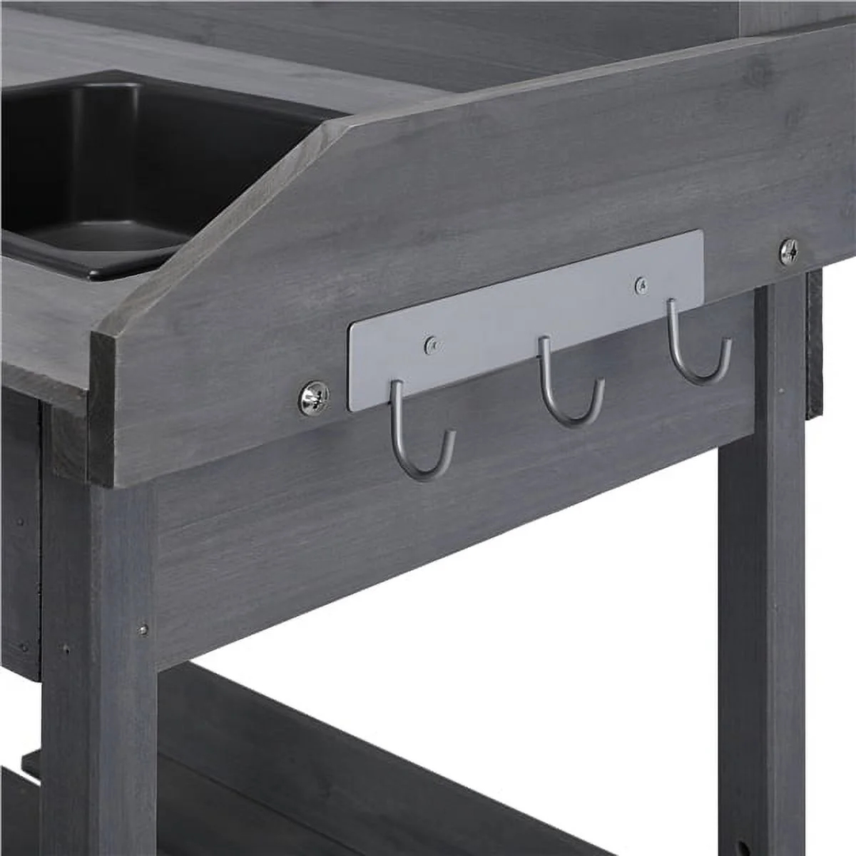 SmileMart Wooden Garden Potting Bench Work Bench Station Planting Bench with Sink Drawer Rack