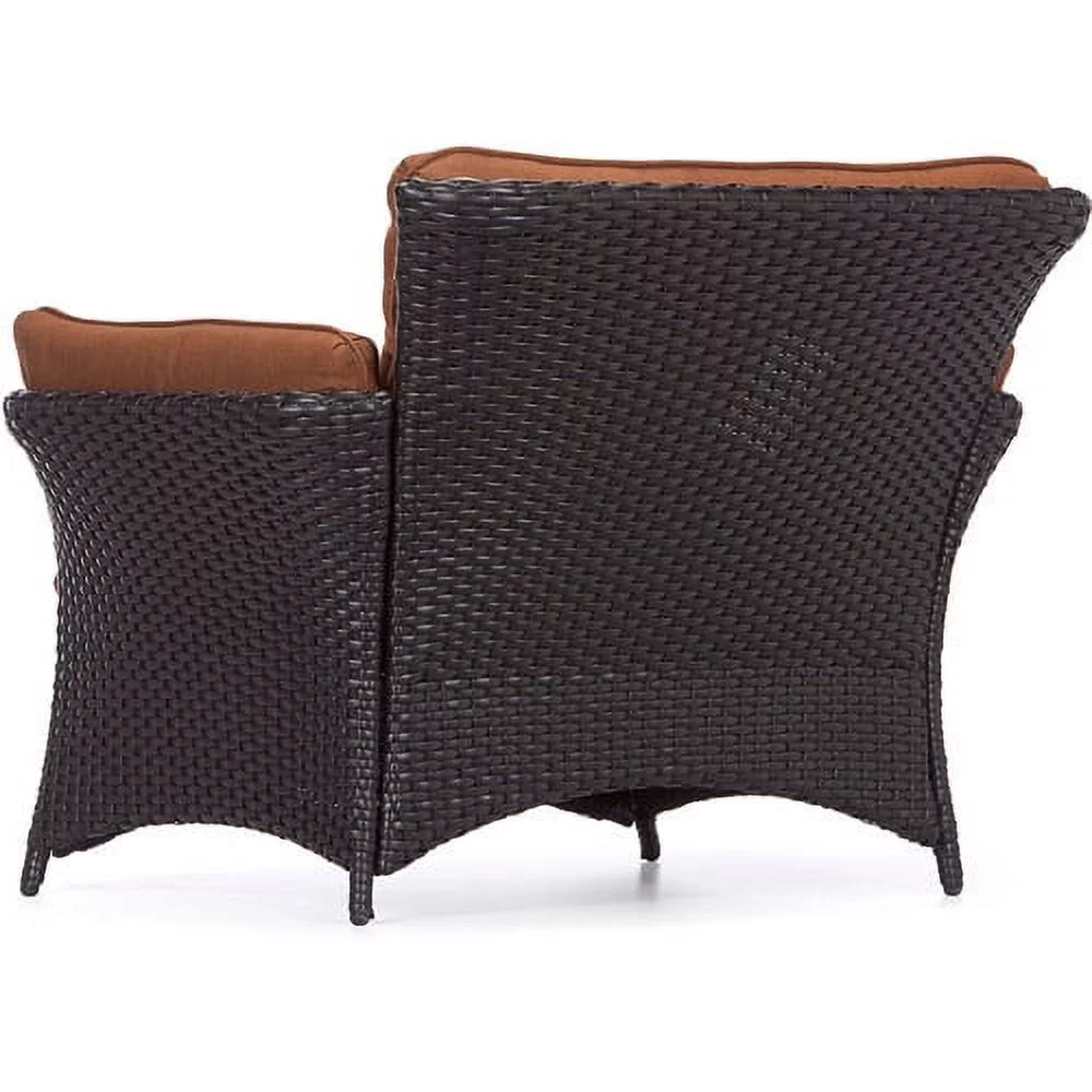 Hanover Strathmere Allure 2-Piece Wicker and Steel Outdoor Patio Set, Rust