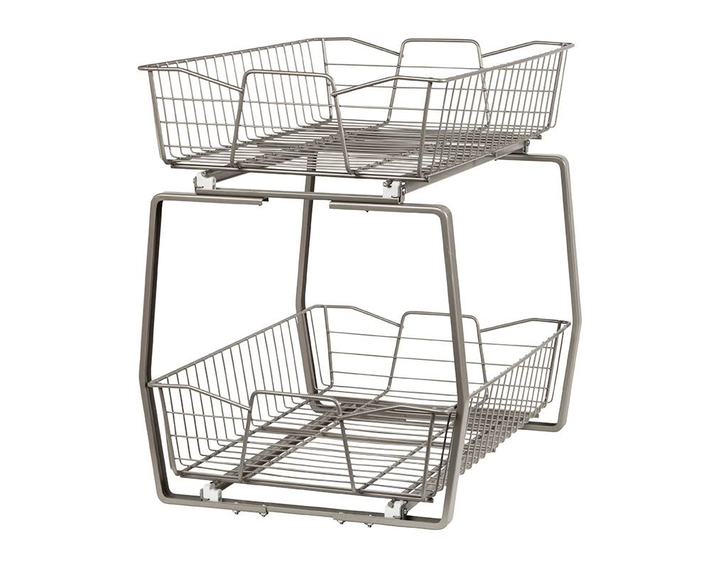 ClosetMaid 2-Tier Kitchen Cabinet Organizer, Nickel