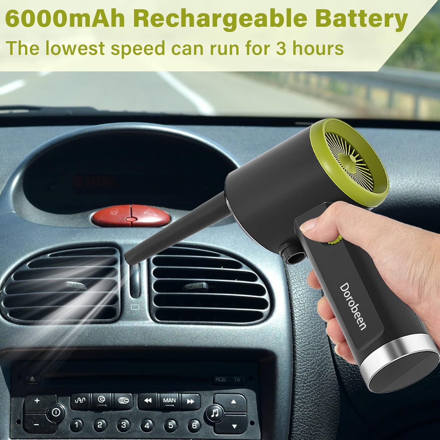 Cordless Air Duster, Blower & Vacuum 2 in 1, Compressed Air Duster, Portable Handheld Electronics Air Duster, Power 77000 RPM Motor, 10000 PA Suction, for Keyboard Car Computer Toys.