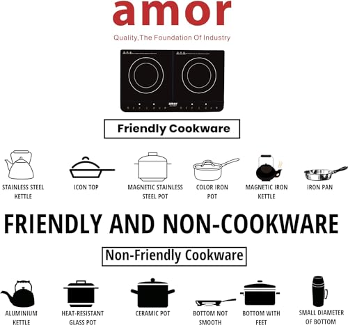 Induction Cooktop Induction Burner (Black) with touch Control, Portable Induction Cooktop Countertop Burner Auto Shut-off, 1500-1800-2000W, 7 Temp Levels, Timer, LED Display