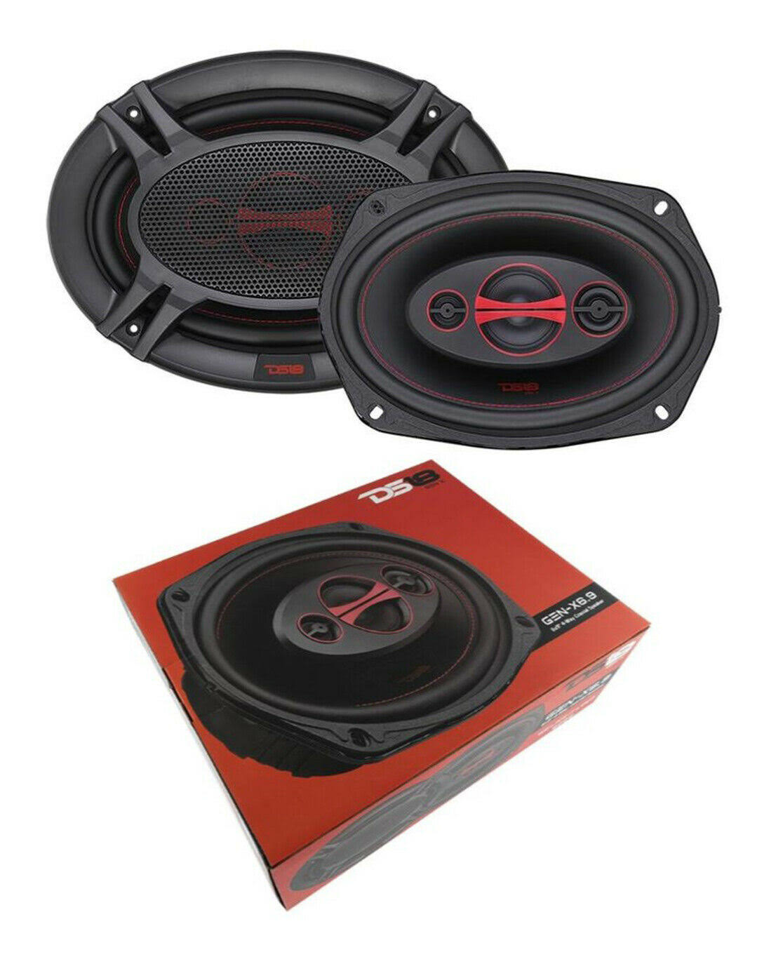 DS18 Ds18-gen-x6.9 Car Stereo Gen x 6 x 9 inch 4 Way 180W Coaxial Speaker, 1 Pair, Size: 6 x 9, Black