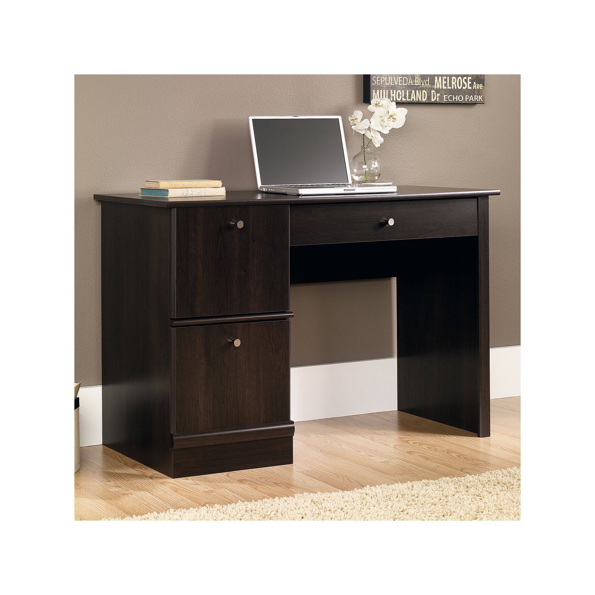 Sauder Computer Desk with Keyboard Tray in Cinnamon Cherry
