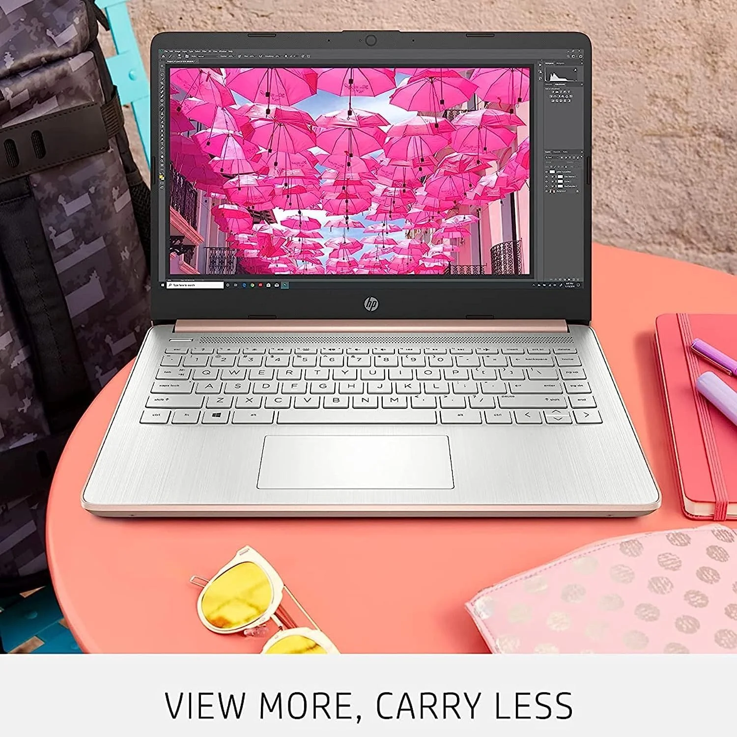HP Laptop, 14" Ultral Light Laptop for Students and Business, Intel Celeron Quad-Core N4120, 16GB RAM, 64GB eMMC+256GB Micro SD, Wi-Fi, Bluetooth, Webcam, Windows 11 Home in S Mode, Pink