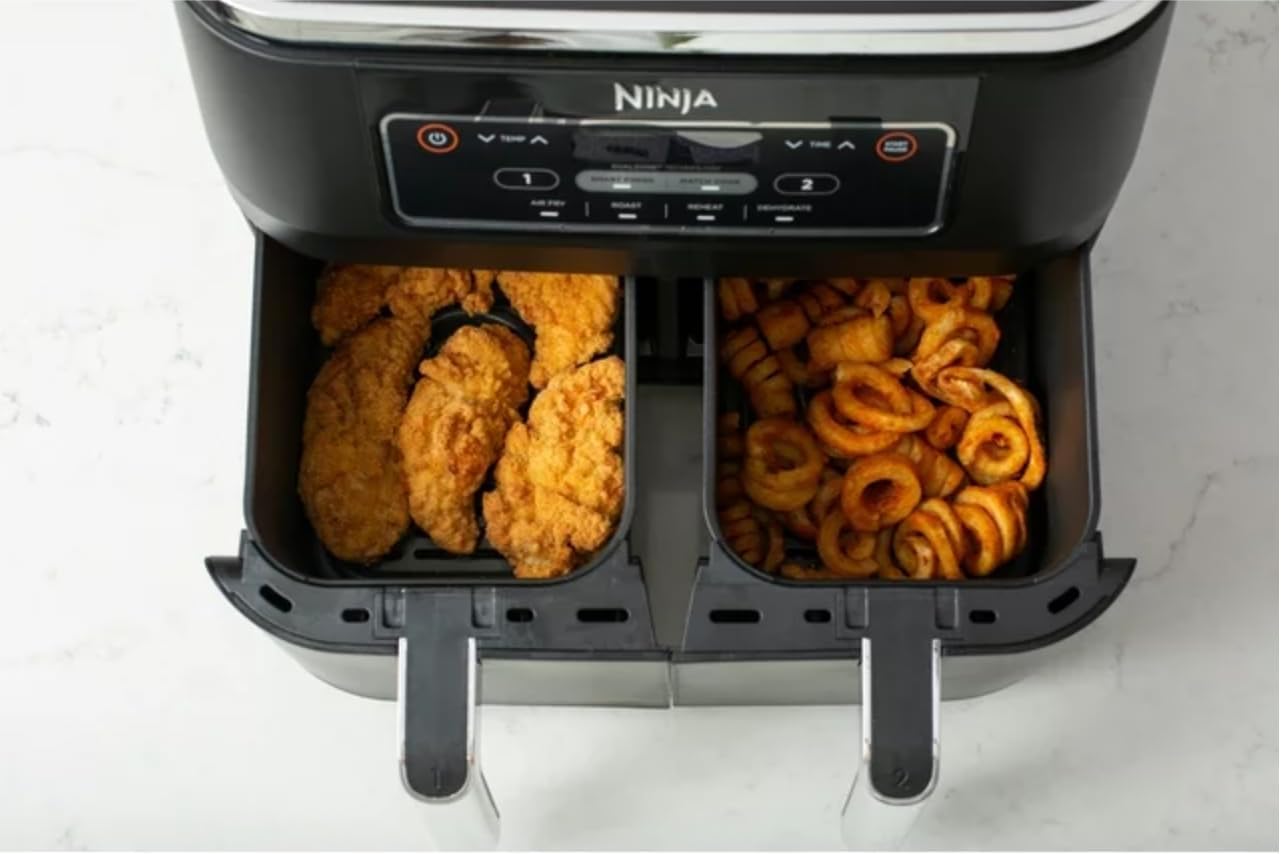 Ninja Foodi 4-in-1 8-Quart. 2-Basket Air Fryer with DualZone Technology- Air Fry, Roast, and More